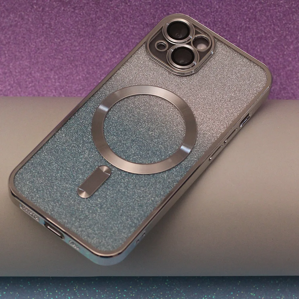Glitter Chrome Mag-fodral för iPhone 12 6,1″ silvergradient