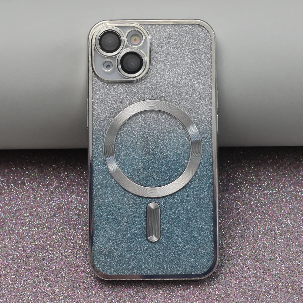 Glitter Chrome Mag-fodral för iPhone 12 6,1″ silvergradient