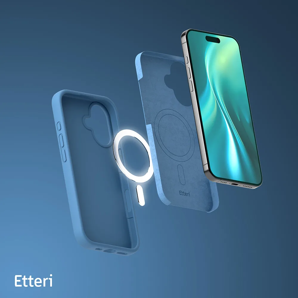 Etui i silikon med MagSafe för iPhone 16 6,1″ mörkblå
