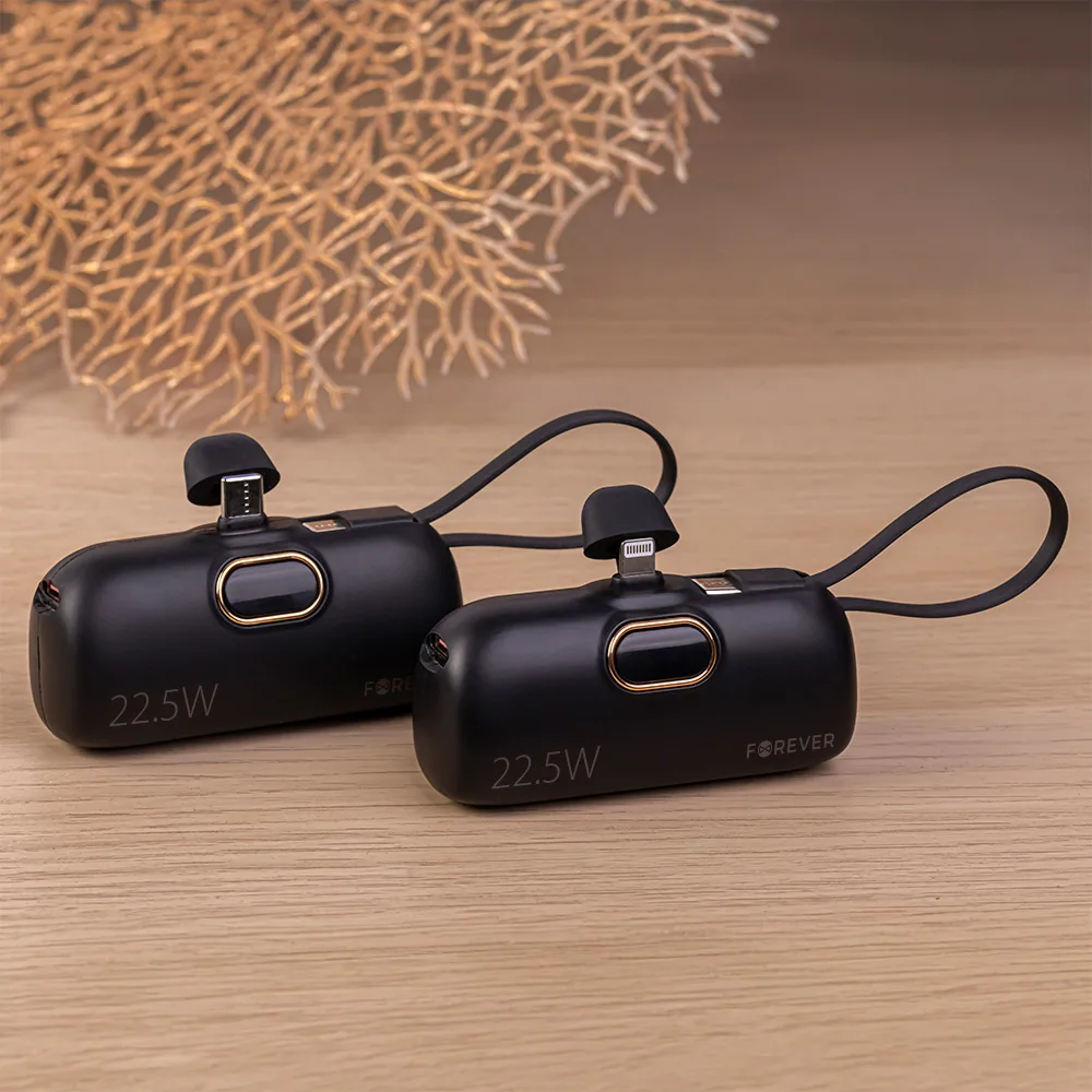 Forever mini power bank MTB-100 22.5W 5000 mAh USB C black