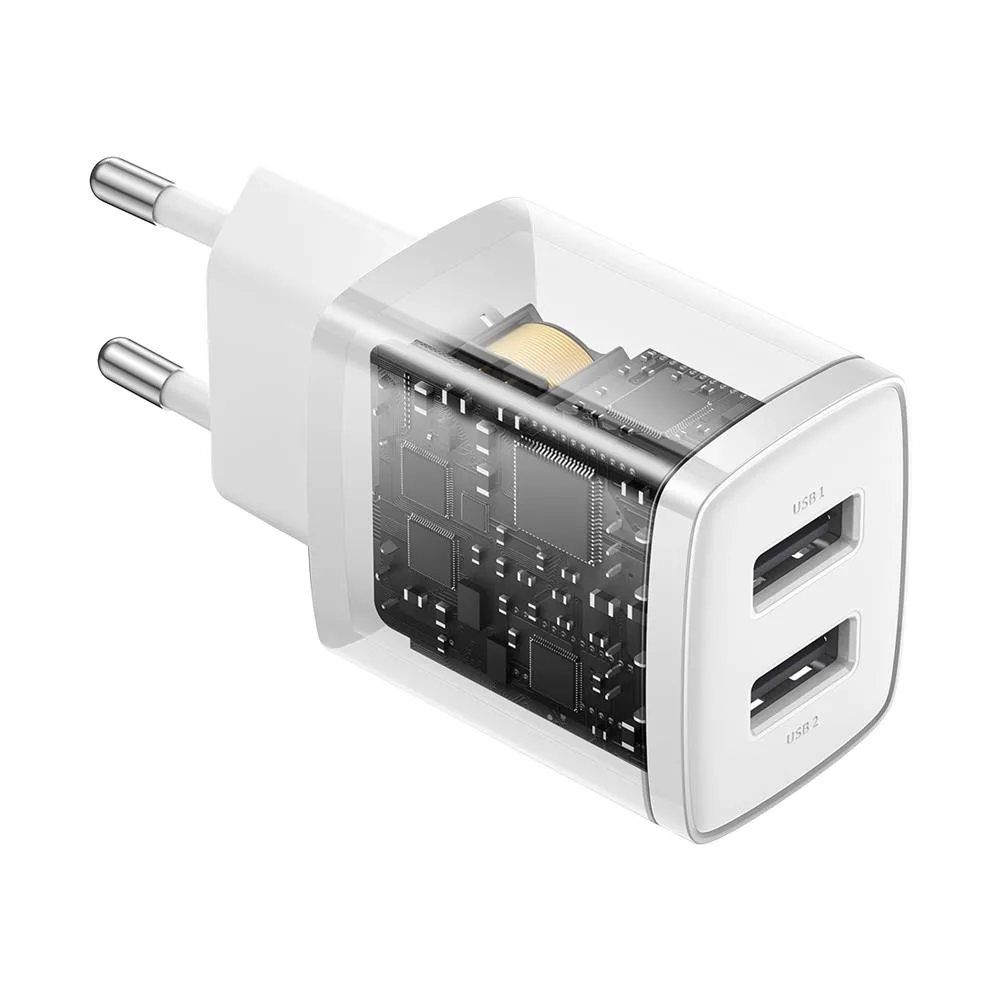 Baseus wall charger Compact 2 x USB white 10,5w