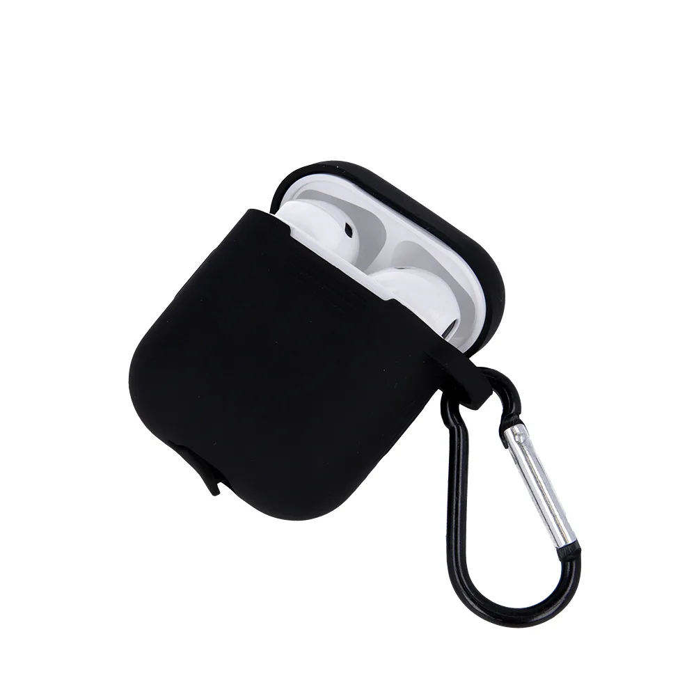 Fodral för Airpods / Airpods 2 svart med krok