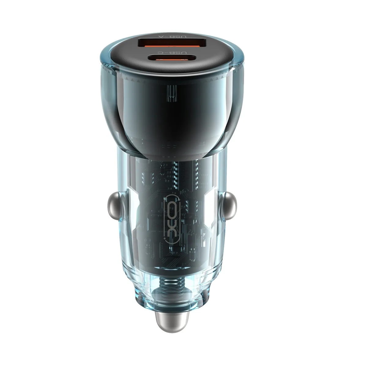 XO bil-laddare CC60 60W 1x USB 1x USB-C blå