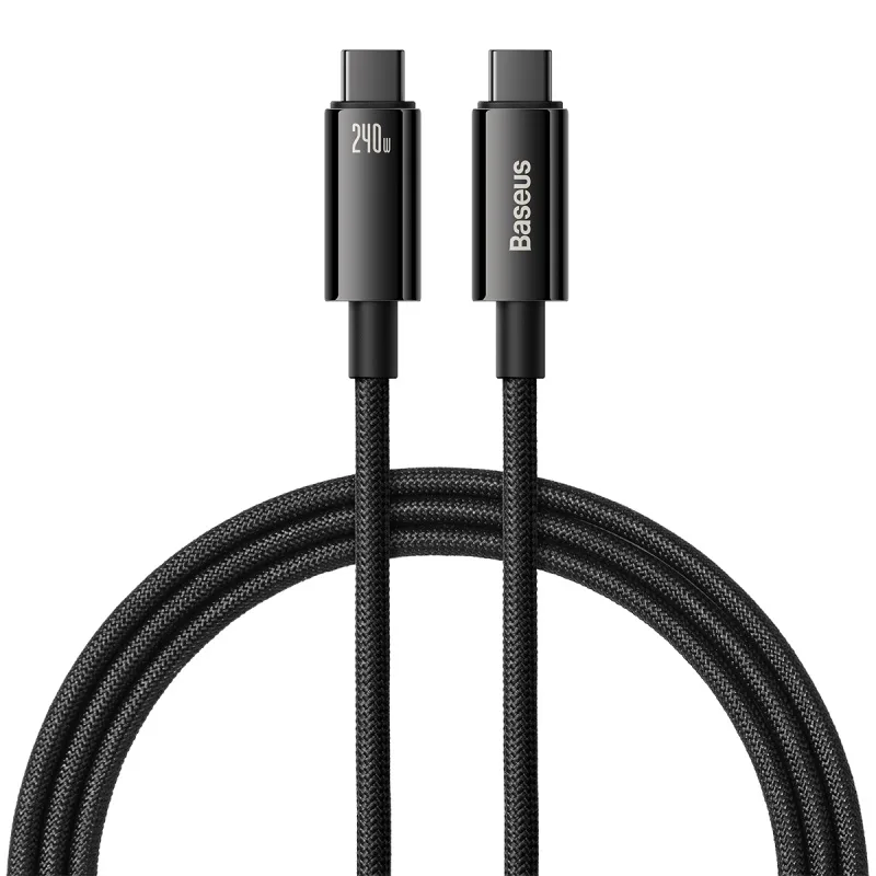 Baseus cable Tungsten PD USB-C - USB-C 1,0m black 240W