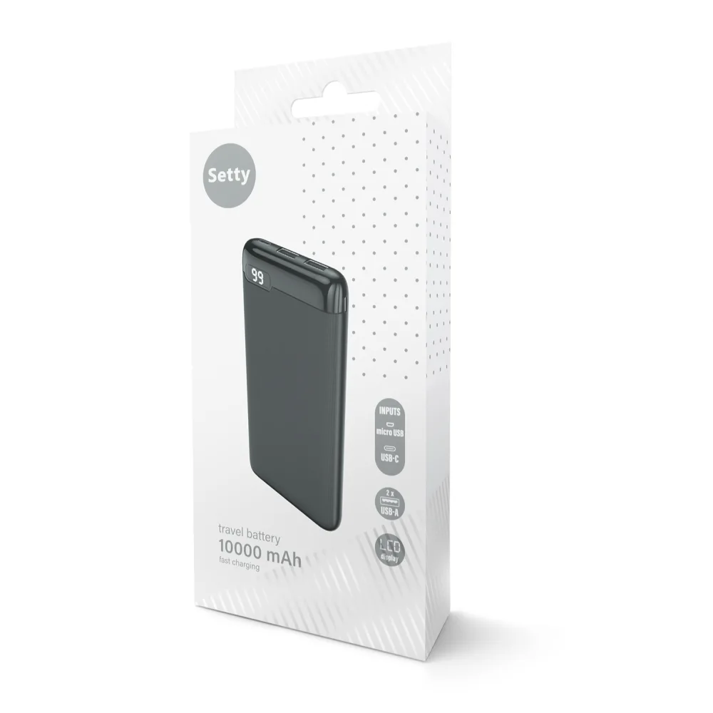 Setty power bank 10000 mAh LCD SPBL-10 black