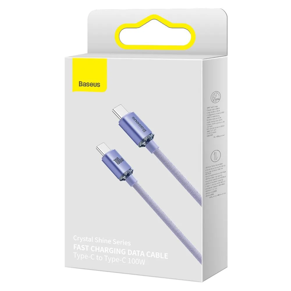 Baseus cable Crystal Shine USB-C – USB-C 2,0 m 100W purple