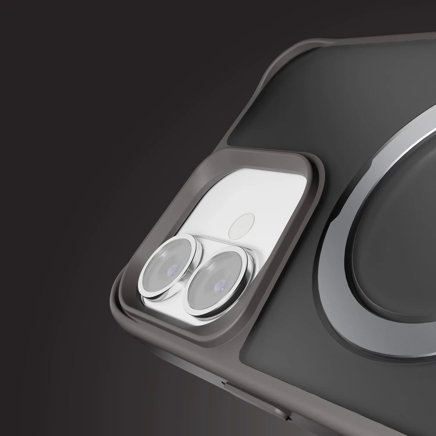 Etteri Matt Mag Ring-fodral för iPhone 16 Plus 6,7″ grå