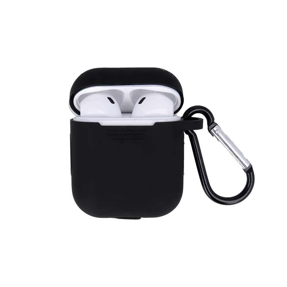 Fodral för Airpods / Airpods 2 svart med krok