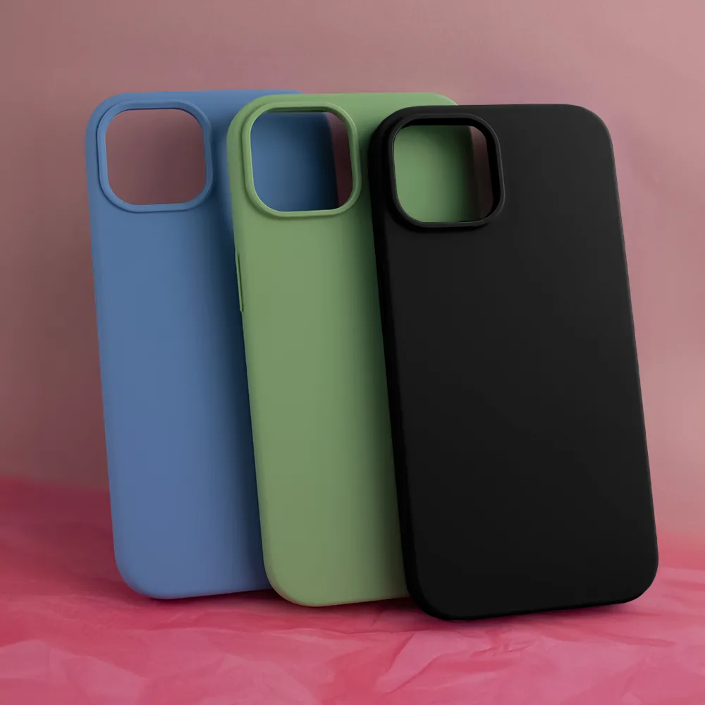Solid silikonfodral för iPhone 15 Pro 6,1″ ljusgrön