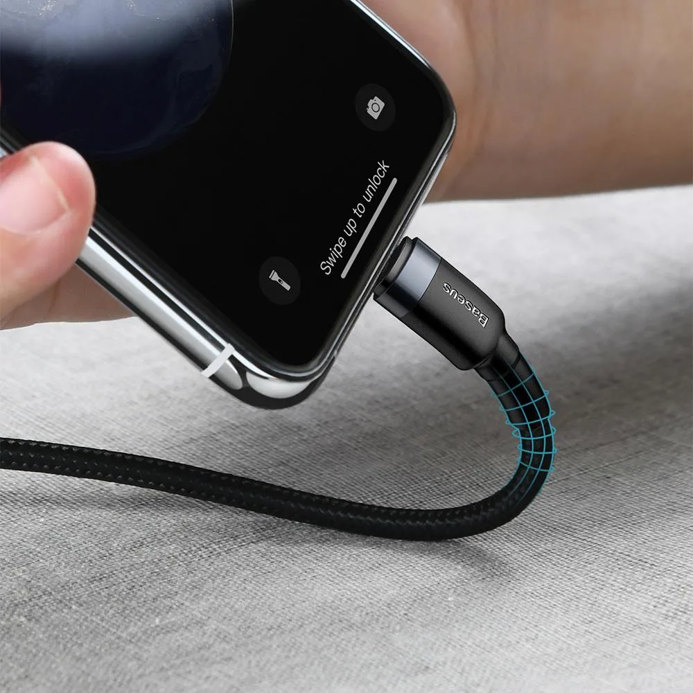 Baseus cable Cafule PD USB-C – Lightning 1,0 m gray-black 18W