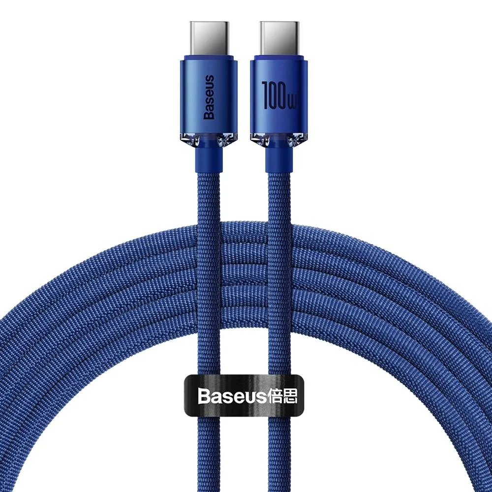 Baseus cable Crystal Shine USB-C - USB-C 2,0 m 100W blue