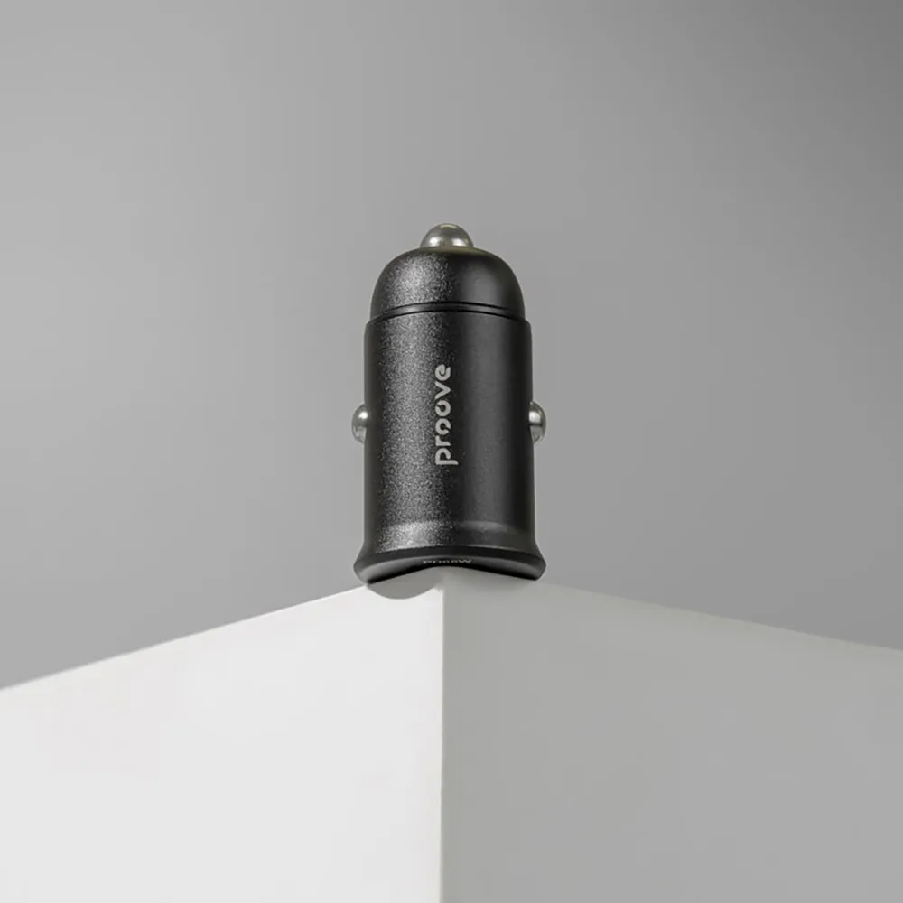 Proove Tiny Power Pro PD bil-laddare USB-C + USB-A 65W svart