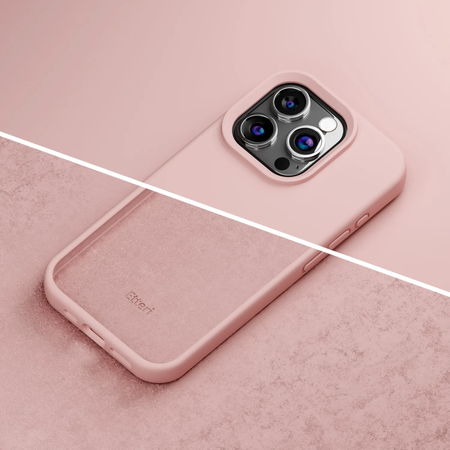 Etteri Silikonfodral till iPhone 12 / 12 Pro 6,1″ ljusrosa
