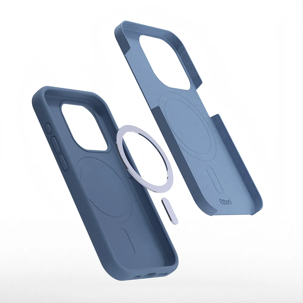 Etteri Silikon Mag-fodral för iPhone 15 Pro Max 6,7″ mörkblå