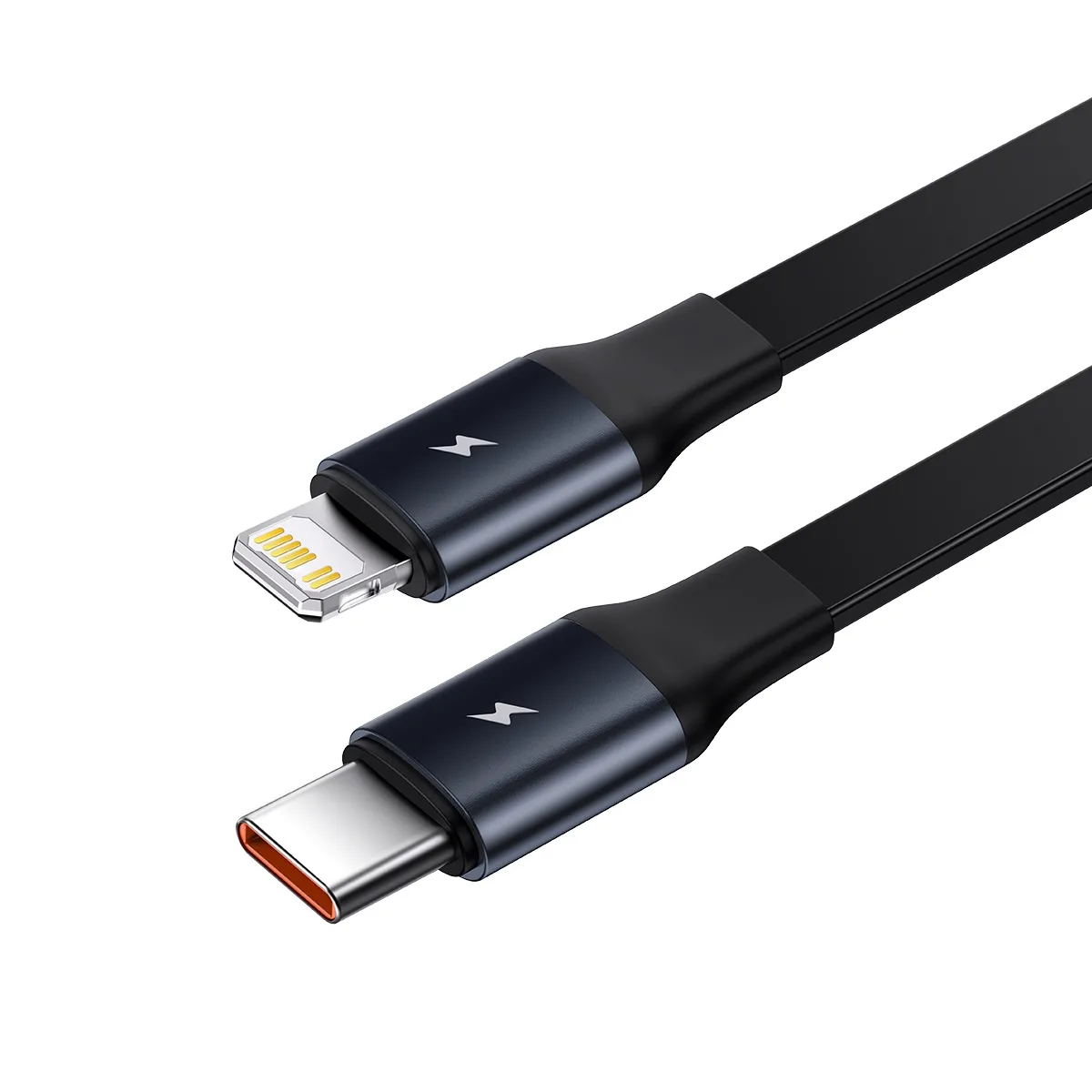 Baseus biladapter Enjoyment Retractable 2w1 30W svart med kabel 1x USB-C 1x Lightning
