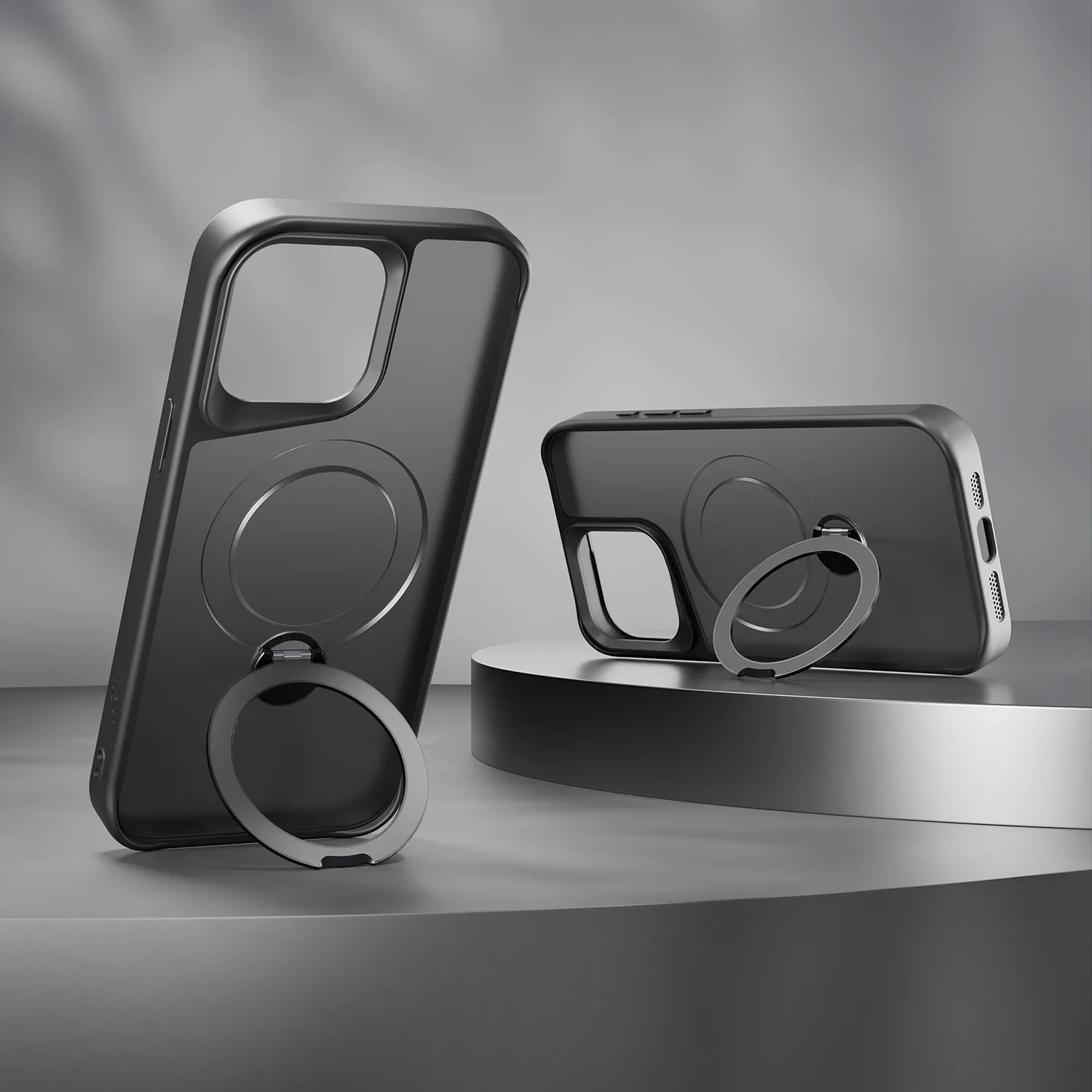 Etteri Matt Mag Ring case for iPhone 15 Pro 6,1″ black