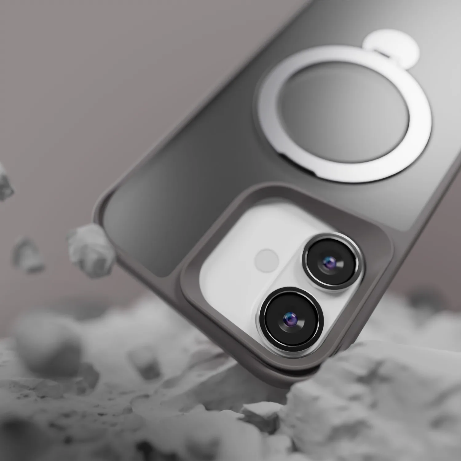 Etteri Matt Mag Ring-fodral för iPhone 16 Plus 6,7″ grå
