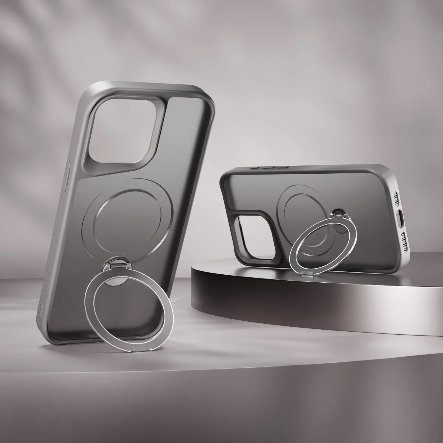 Etteri Matt Mag Ring case for iPhone 15 6,1″ grey