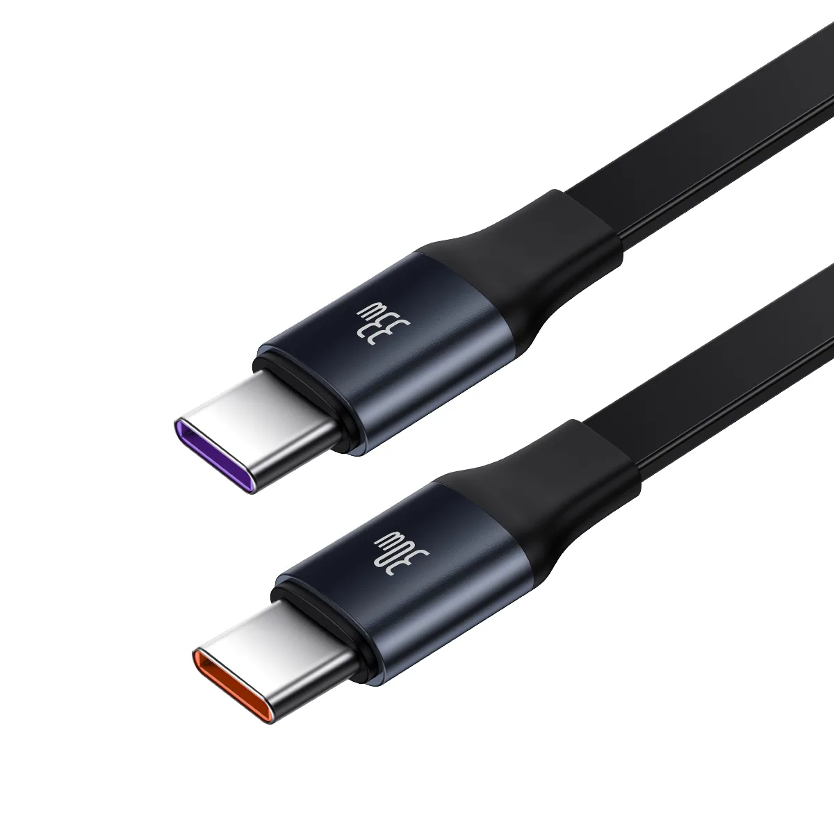 Baseus bil-laddare Enjoyment Retractable 2w1 30W svart med kabel 2x USB-C