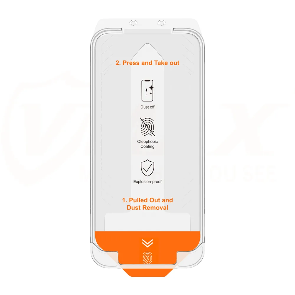 Vmax härdat glas – enkel montering, 2,5D, normalt glas för iPhone 15 Pro 6,1″