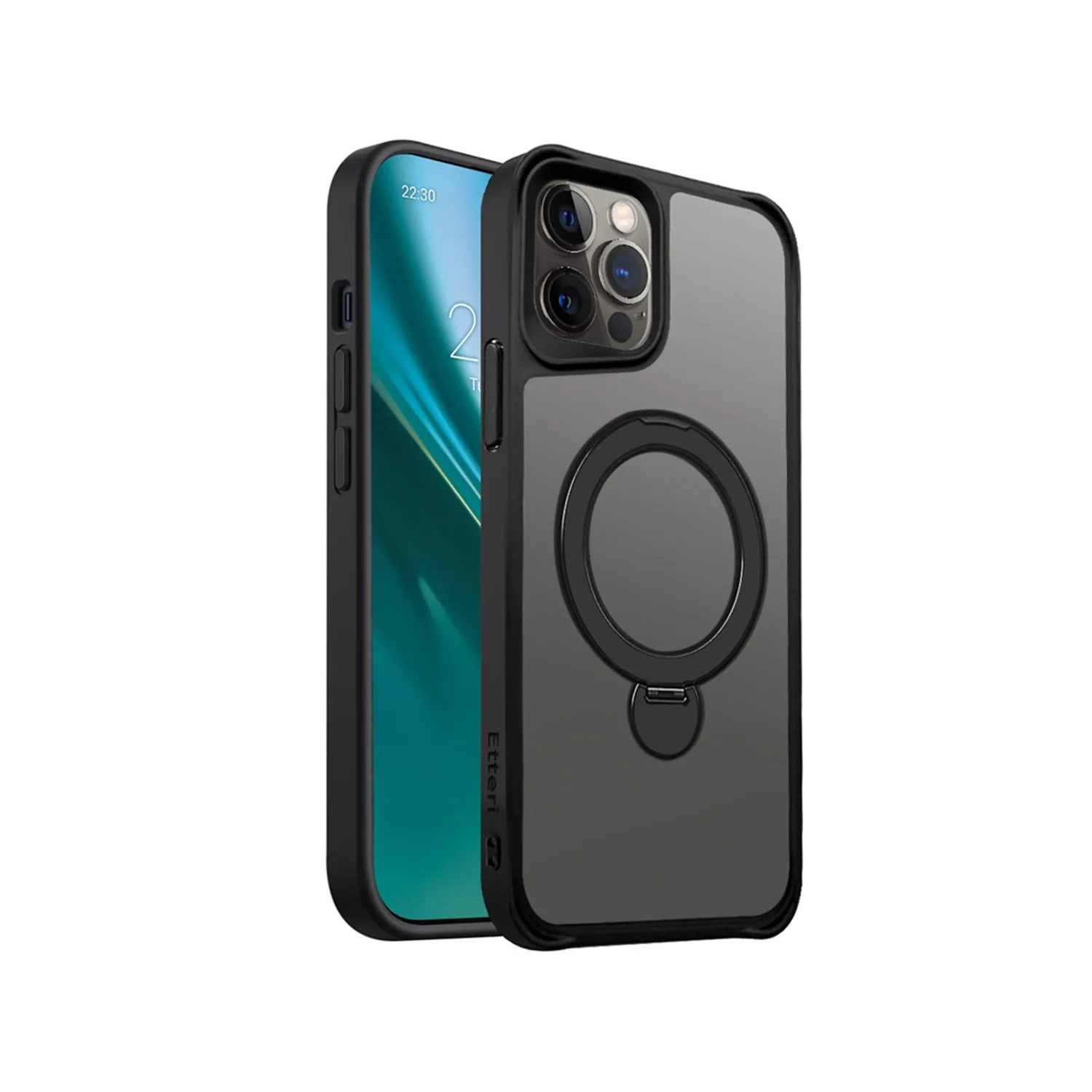 Etteri Matt Mag Ring case for iPhone 12 / 12 Pro 6,1″ black