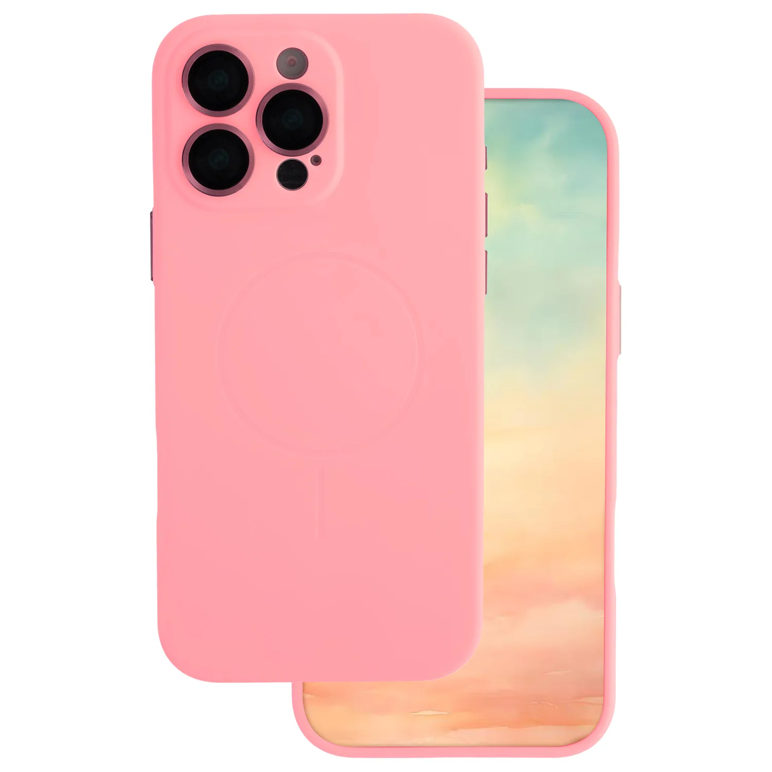 Ultramodern Tunn Mag-fodral för iPhone 12 6,1″ i rosa