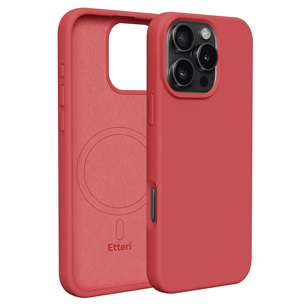 Etteri Silicone Mag-fodral för iPhone 16 Pro Max 6,9″ hallon