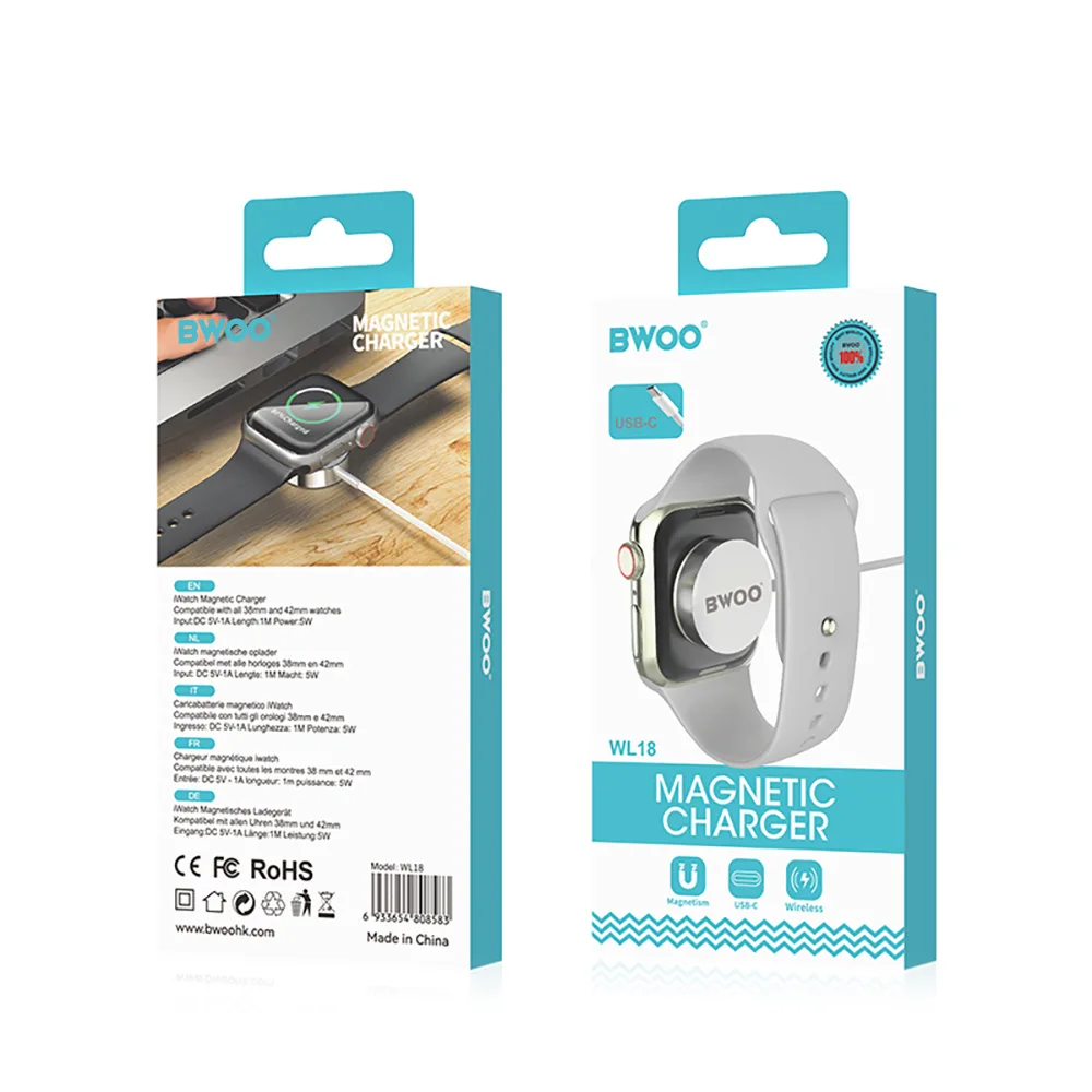 BWOO WL-18 PD trådlös laddare magnetisk 5W vit