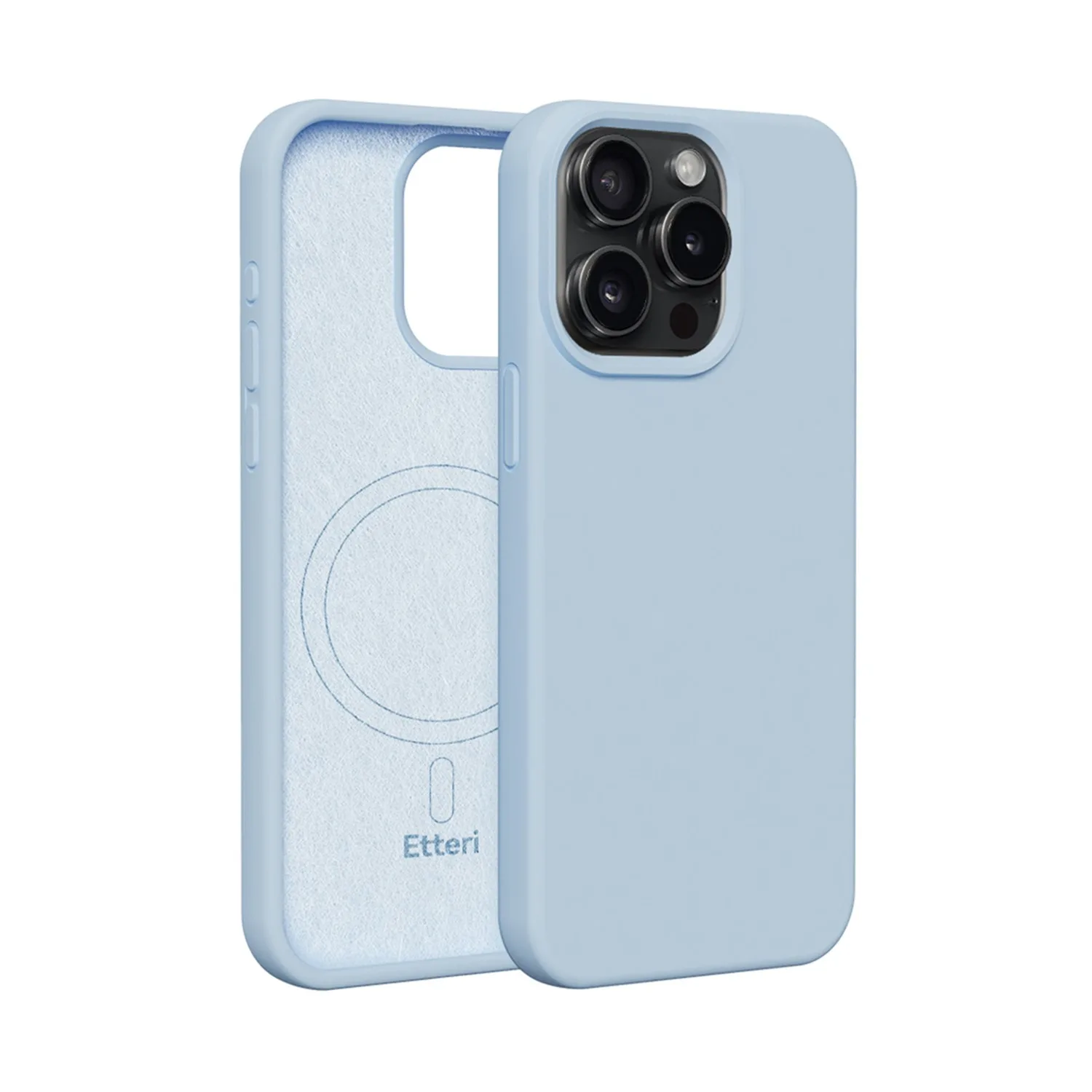 Etteri Silicone Mag case for iPhone 15 Pro 6,1″ light blue