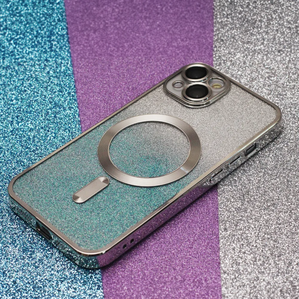 Glitter Chrome Mag-fodral för iPhone 12 6,1″ silvergradient
