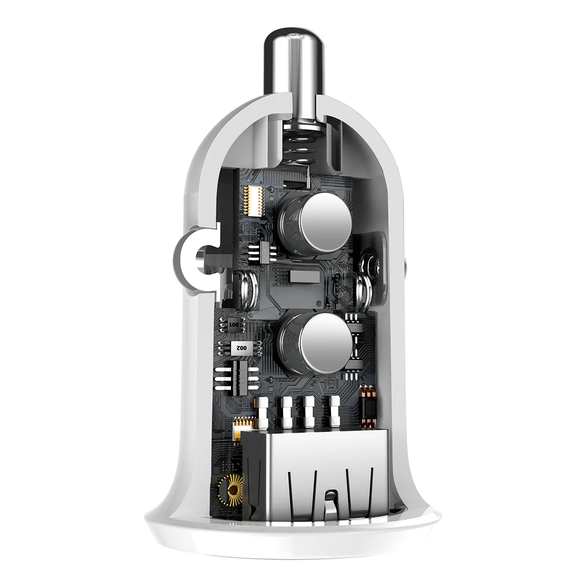 Baseus car charger Grain Pro 2x USB 4,8A white