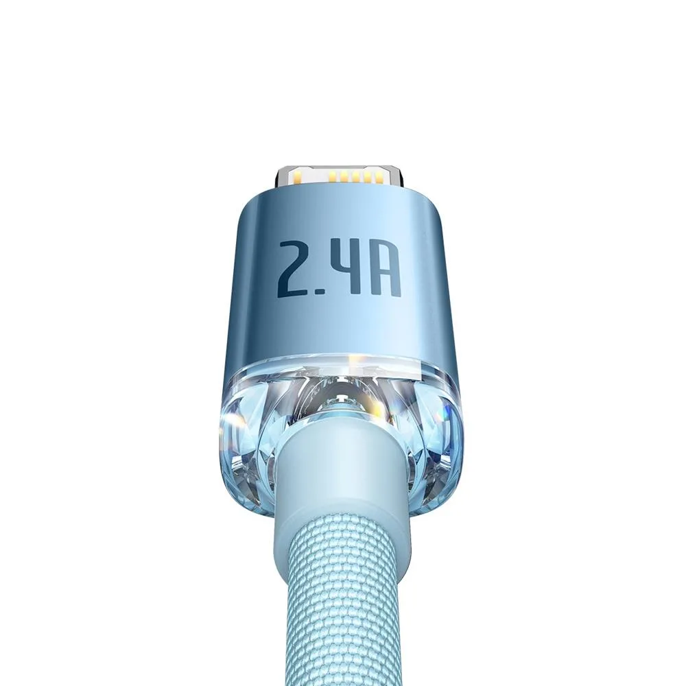 Baseus-kabel Crystal Shine USB – Lightning 2,0 m 2,4A himmelsblå