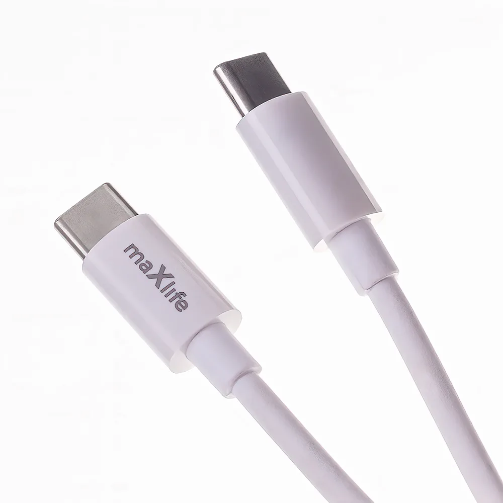 Maxlife MXTC-06-30AC PD QC charger 1x USB-C 1x USB 30W white + USB-C – USB-C cable 60W