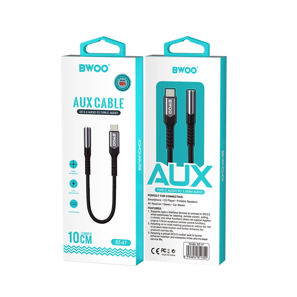 BWOO Adapter AUX 3.5mm – USB-C Black BZ47