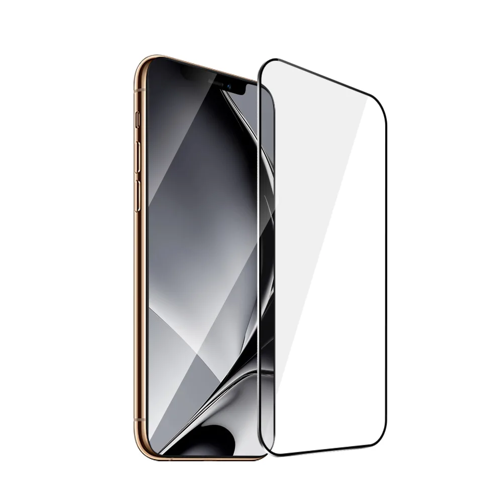 Härdat glas med metallram för iPhone XS Max / 11 Pro Max – svart ram
