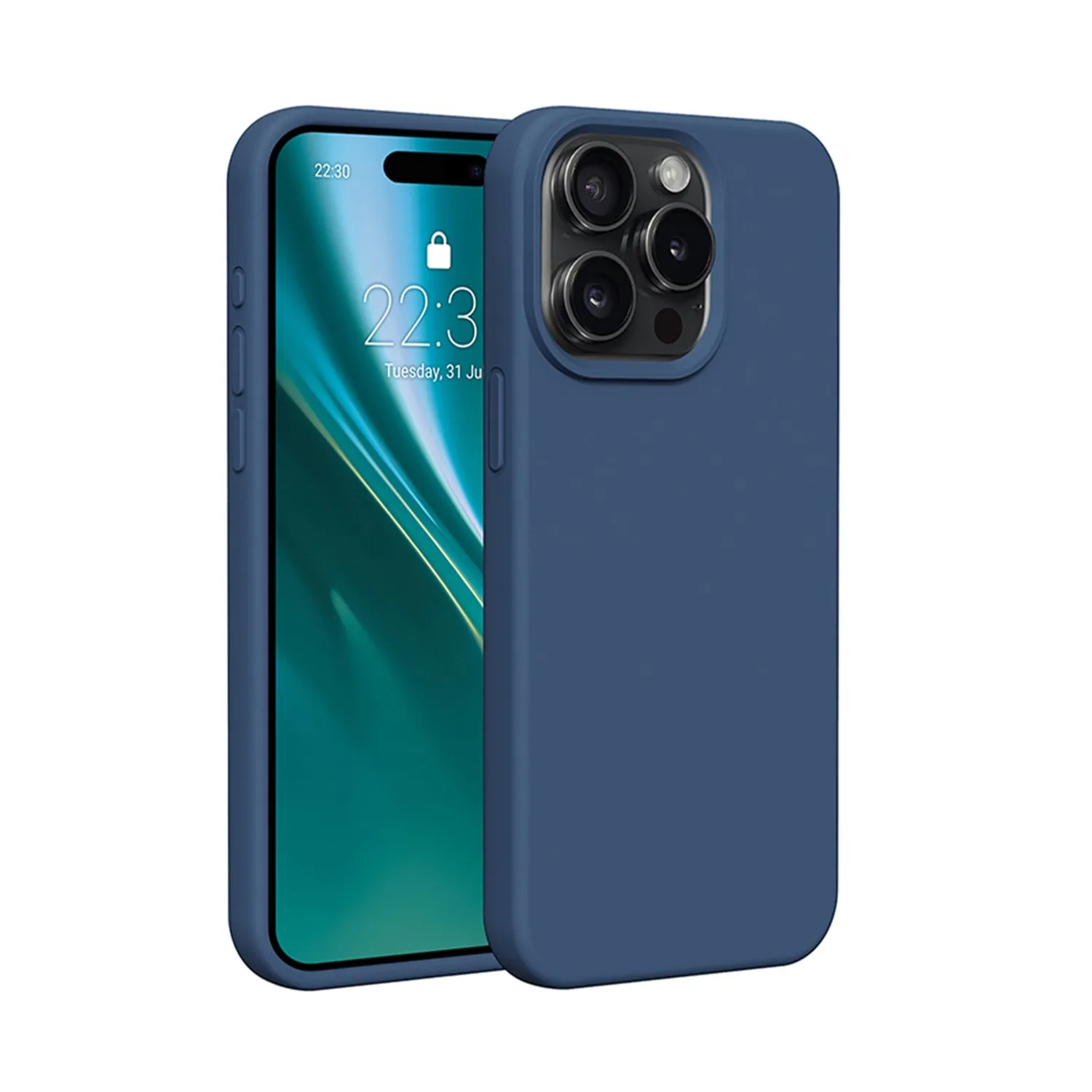 Etteri Silicone case för iPhone 15 Pro Max 6,7″ mörkblå