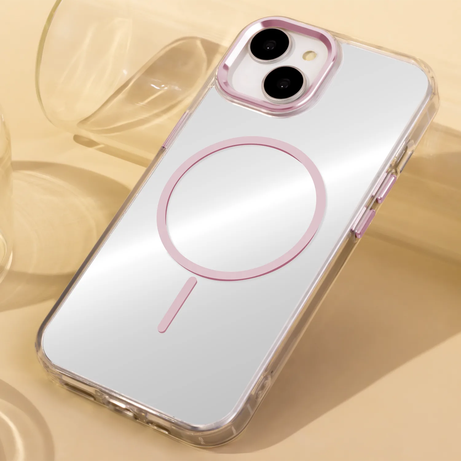 Clear Thin Mag case for iPhone 17 Air 6,6″ pink