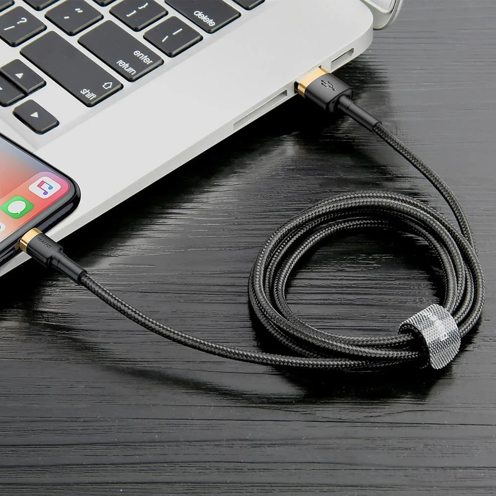 Baseus cable Cafule USB – Lightning 1,0 m 2,4A gold-black