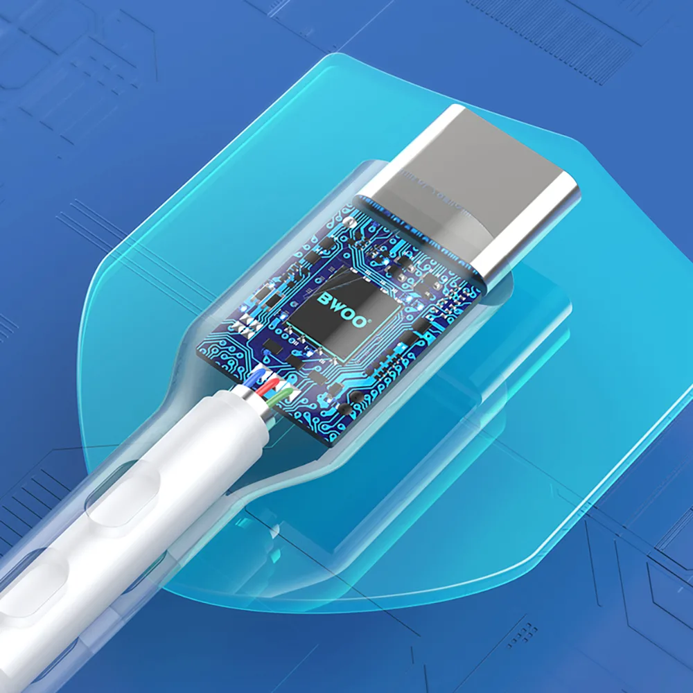 BWOO Kabel USB – USB-C 1m 3A Vit BO-X172C