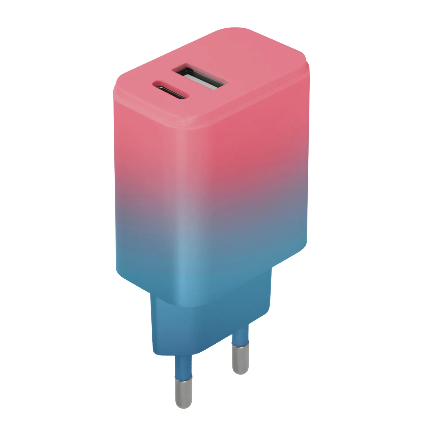 Setty laddare USB + USB-C 20W LSIG-AC-20 rosa-turkos gradient