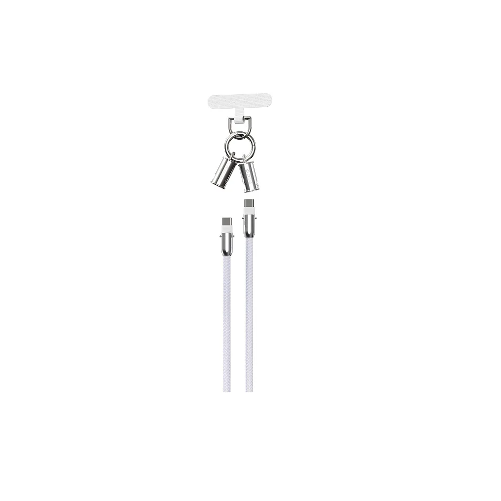 Devia lanyardsladd 2in1 PD USB-C – USB-C 0,3 m 60W lila