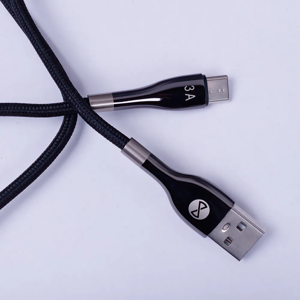 Forever Sleek cable USB – USB-C 1,0 m 3A black