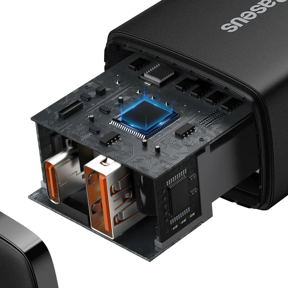 Baseus wall charger Compact PD 20W 1x USB-C 1x USB black