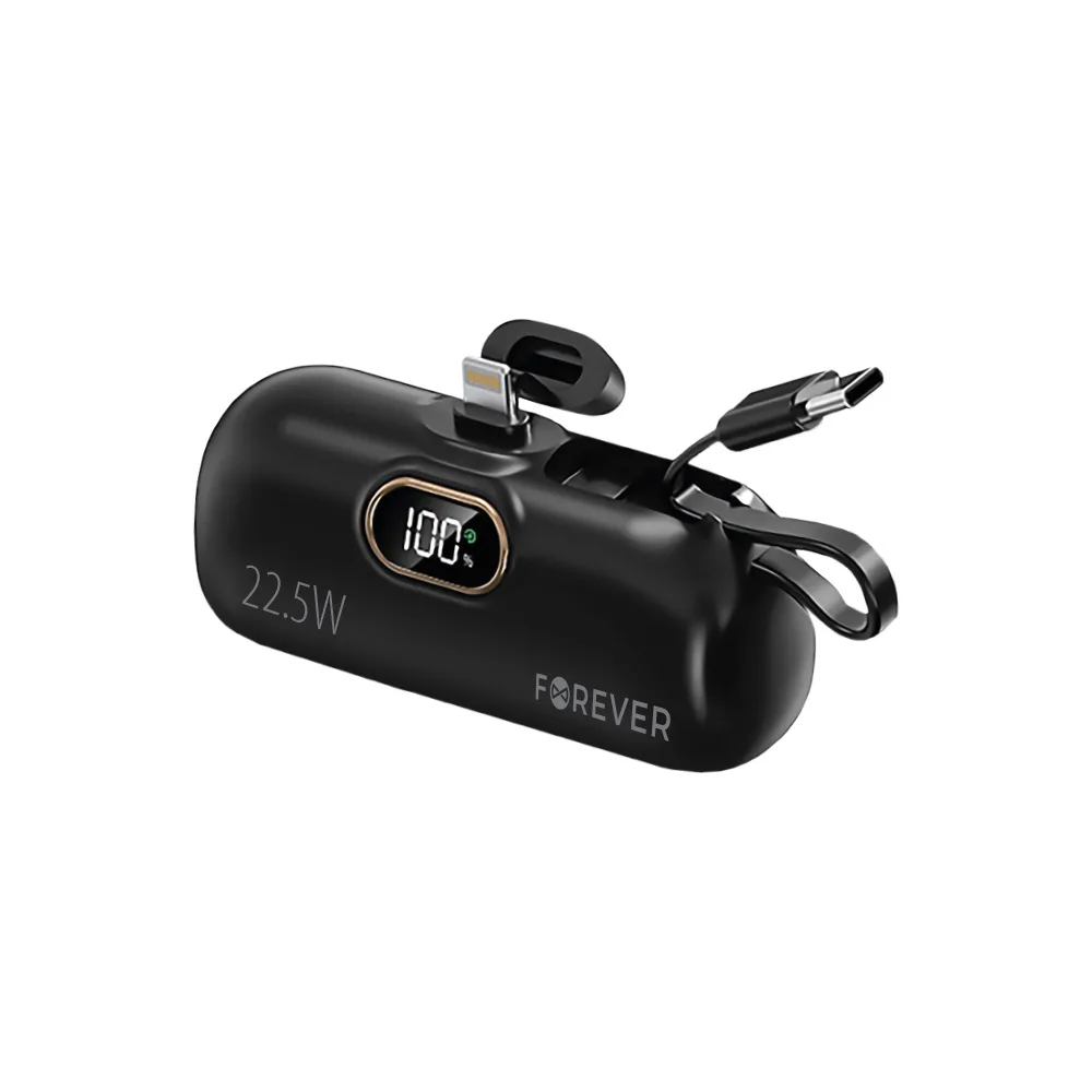 Forever mini power bank MTB-100 22.5W 5000 mAh Lightning svart
