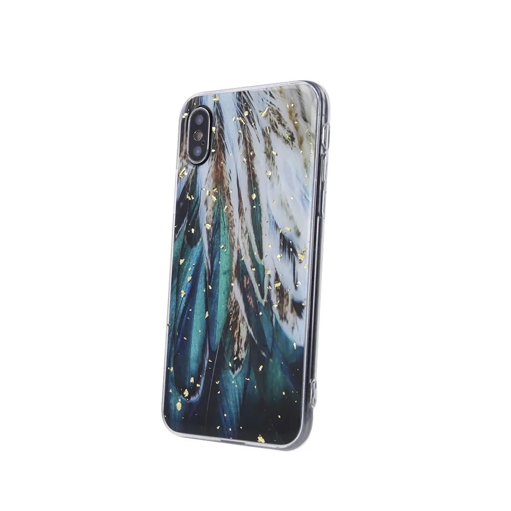 Guld Glam fodral för Samsung Galaxy A15 4G / A15 5G fjädrar