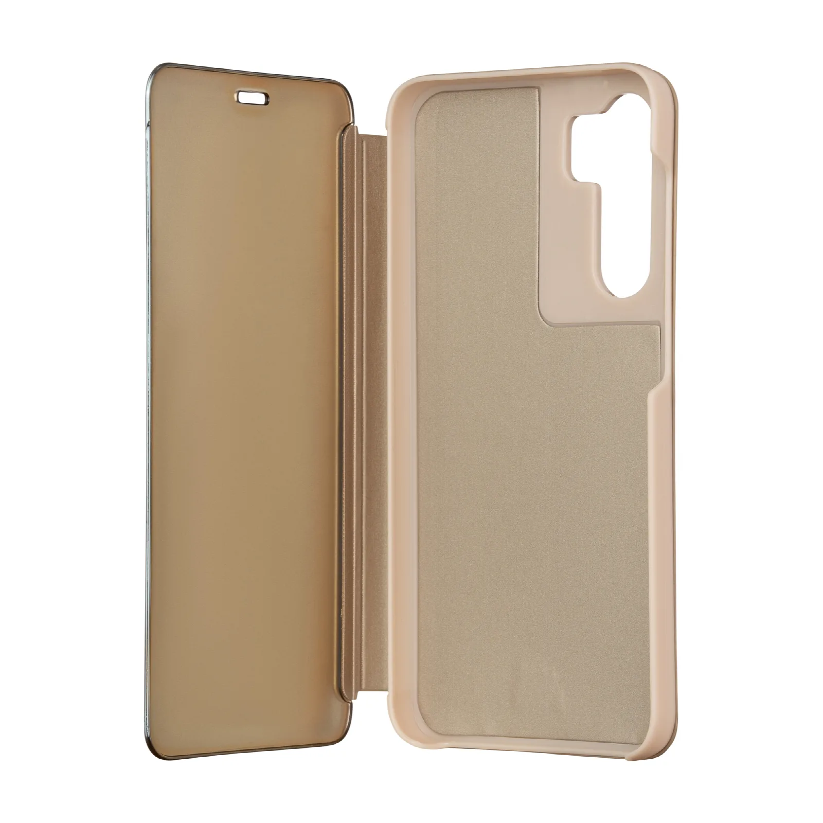 Vikbar spegelview-fodral för Samsung Galaxy A14 4G / A14 5G i guld
