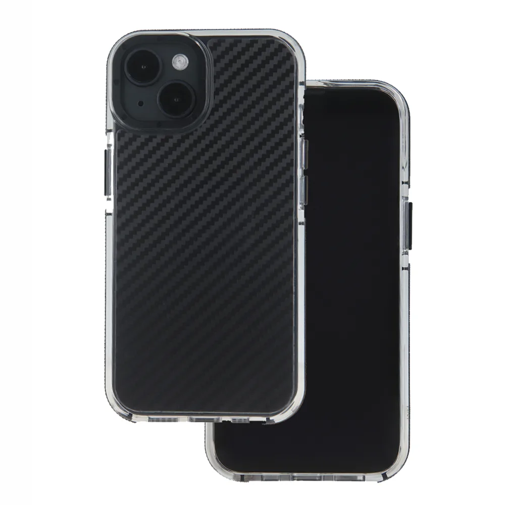 Akrylfodral med kolfiberdesign för iPhone 12 / 12 Pro 6,1″ svart