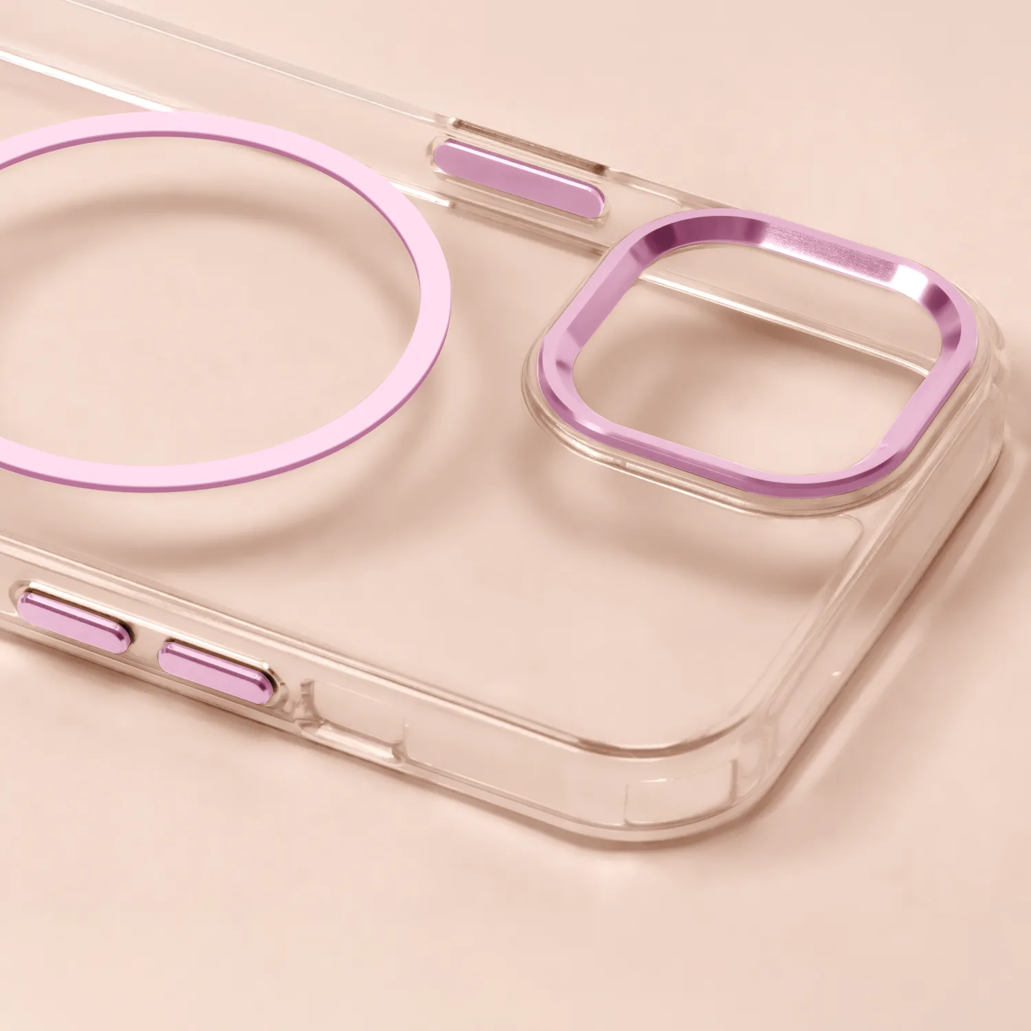 Clear Thin Mag case for iPhone 17 Air 6,6″ pink