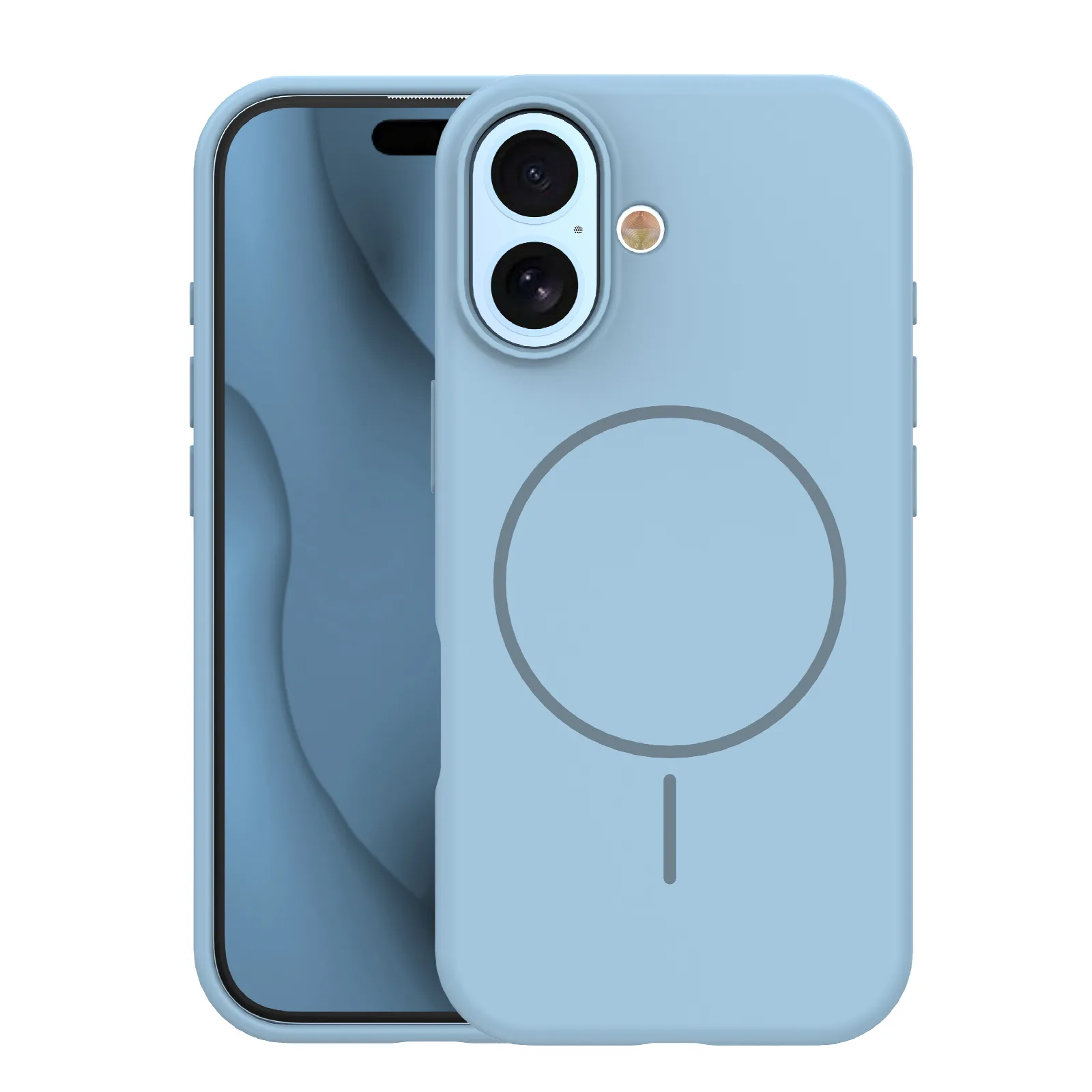 Silicone Thin Mag case for iPhone 17 6,3" light blue