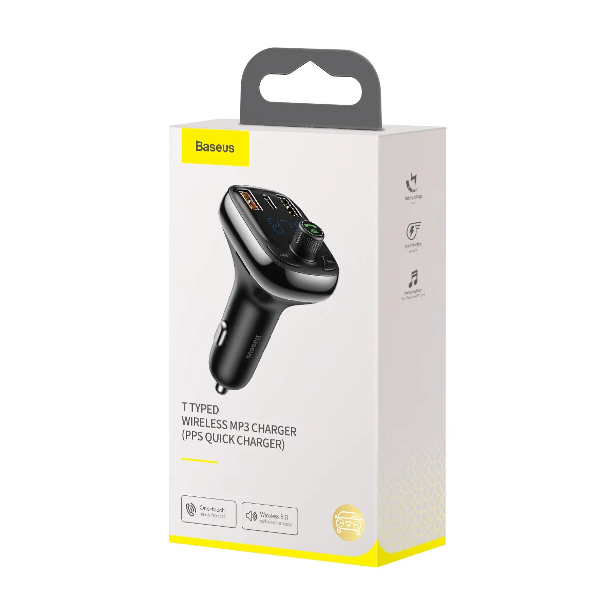 Baseus transmiter FM T Shaped S-13 Bluetooth MP3 car charger black